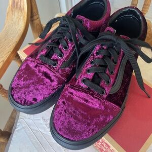 Maroon Velvet Platform Vans- Brand New- Women’s Size 7.5
